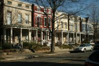 Houses on Grace Street downtown Richmond by Thomas Roberts
